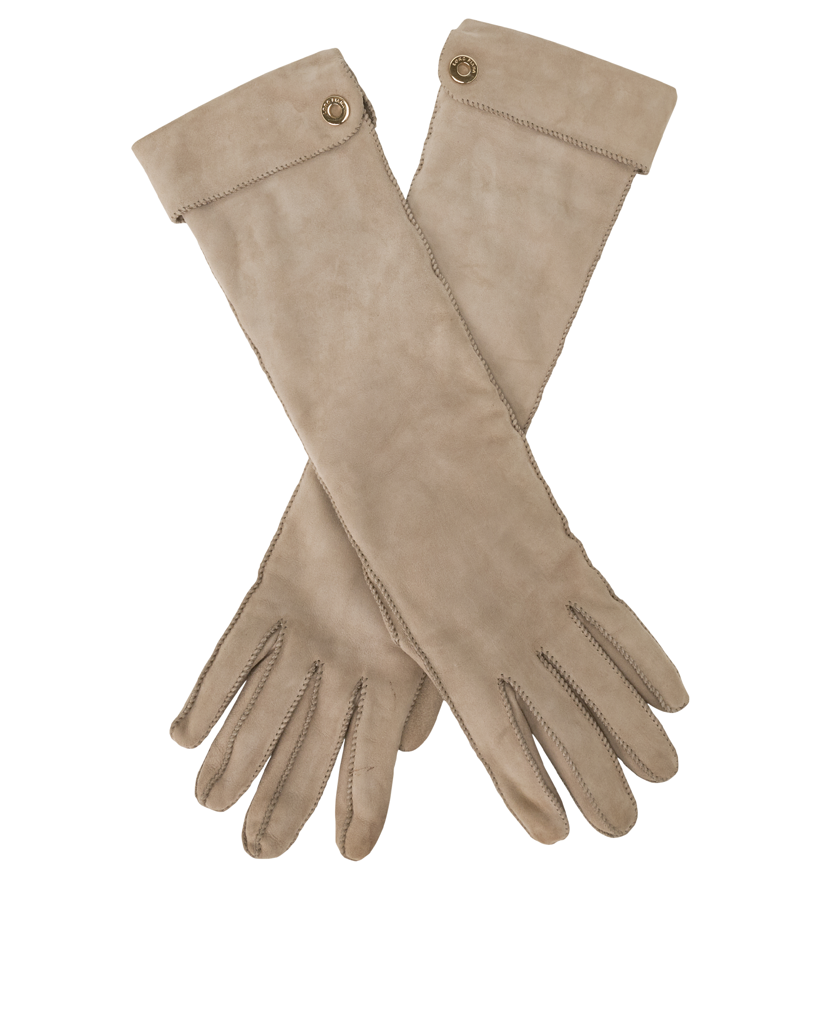 Loro Piana Logo Plate Long Gloves, &pound;150, Accessories, Grey, Other view
