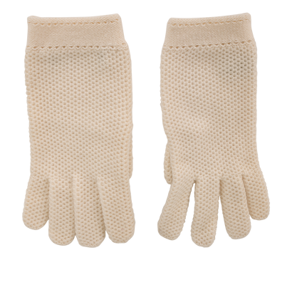 Loro Piana Knit Gloves, &pound;220, Accessories, Cream, Cashmere, Front view