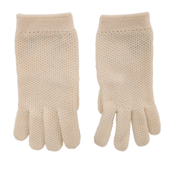 Loro Piana Knit Gloves, Cashmere, Cream, Sz S, 2*