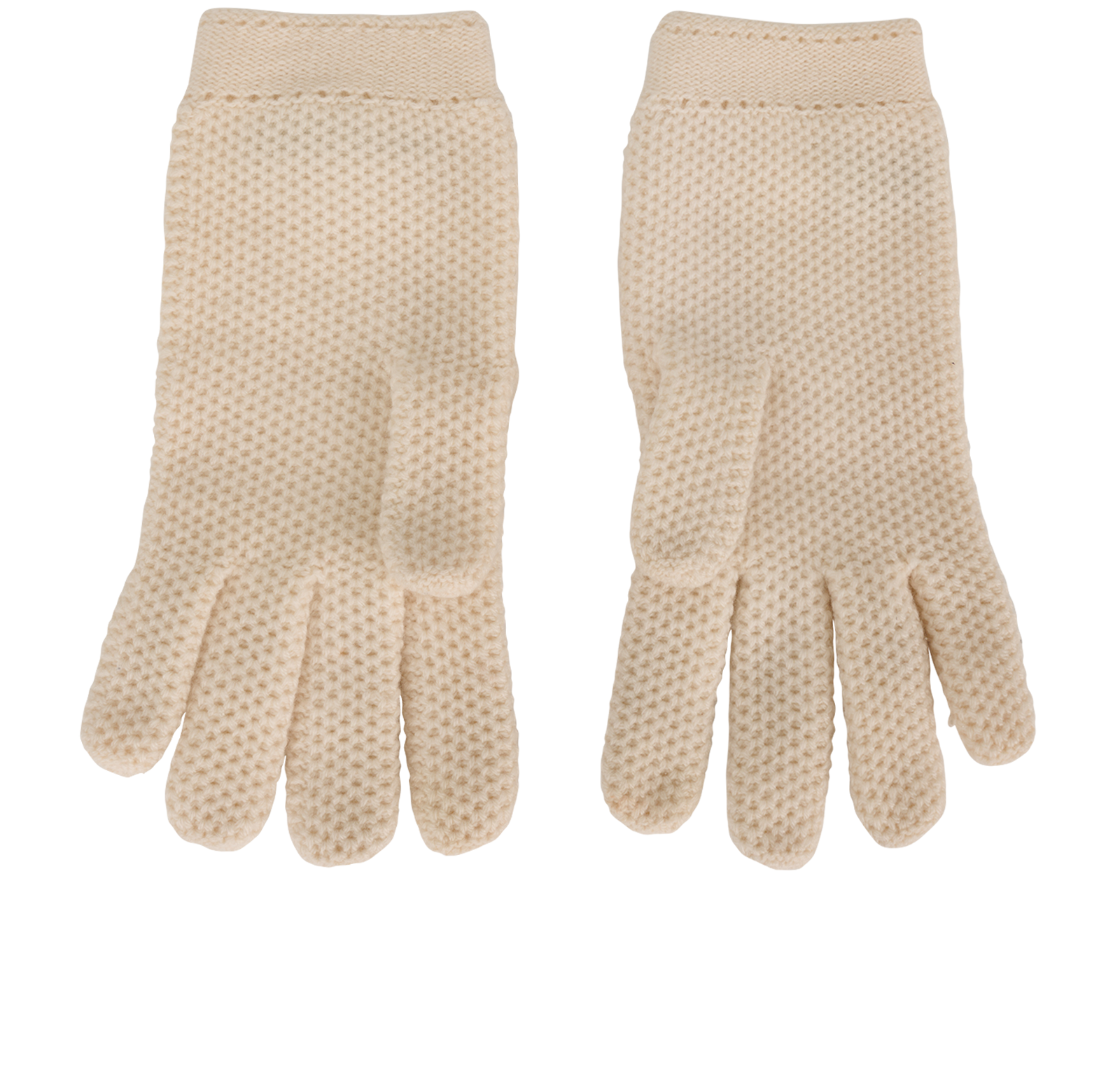 Loro Piana Knit Gloves, &pound;220, Accessories, Cream, Cashmere, Back view