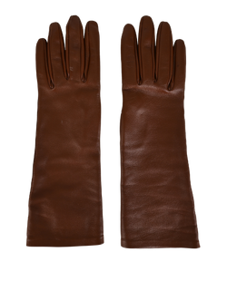 Saint Laurent Gloves, Leather, Brown, Sz S, MII, B, 3*
