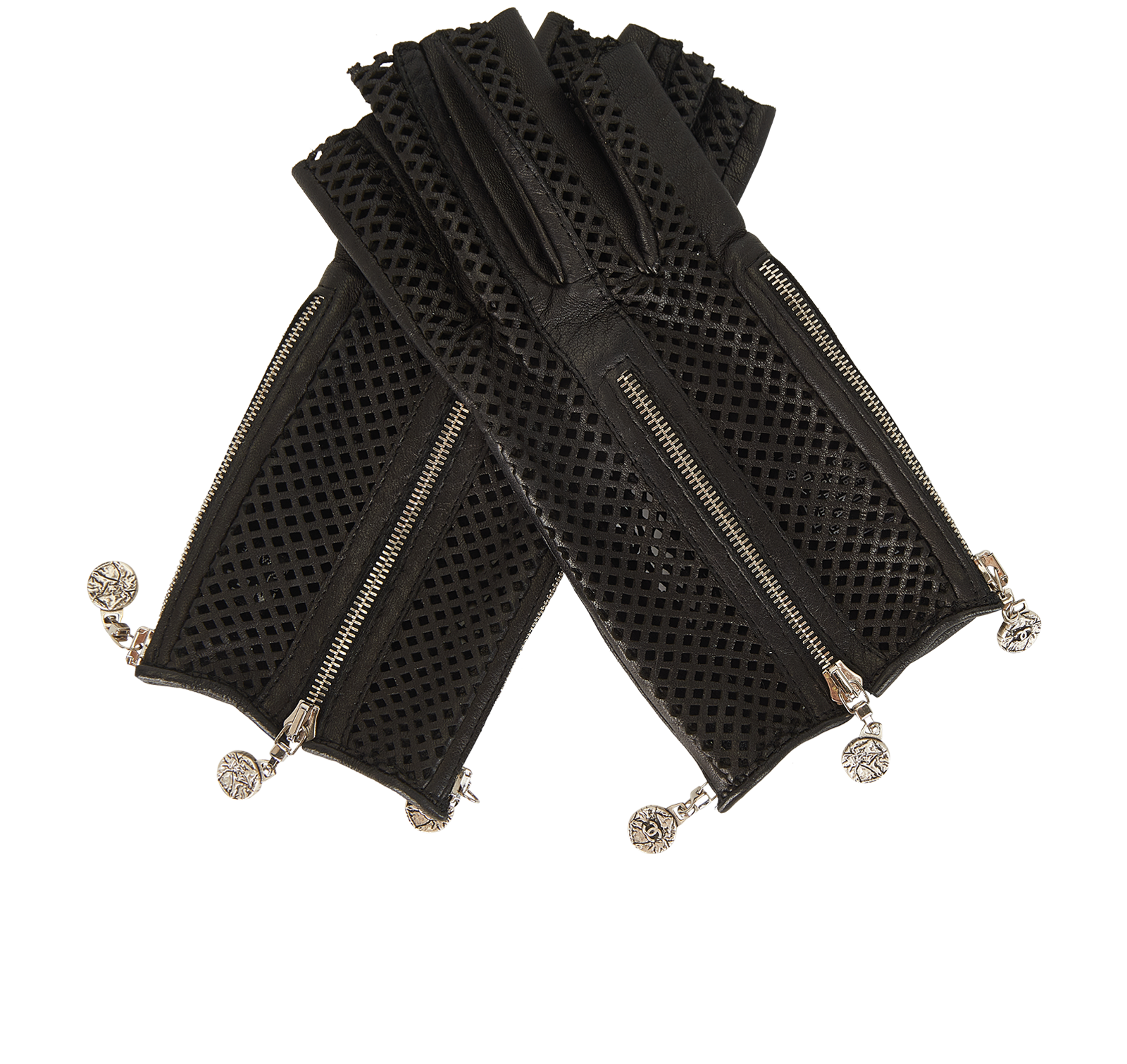 Chanel Fingerless Zip Gloves, &pound;470, Accessories, Black, Lambskin Leather, Other view