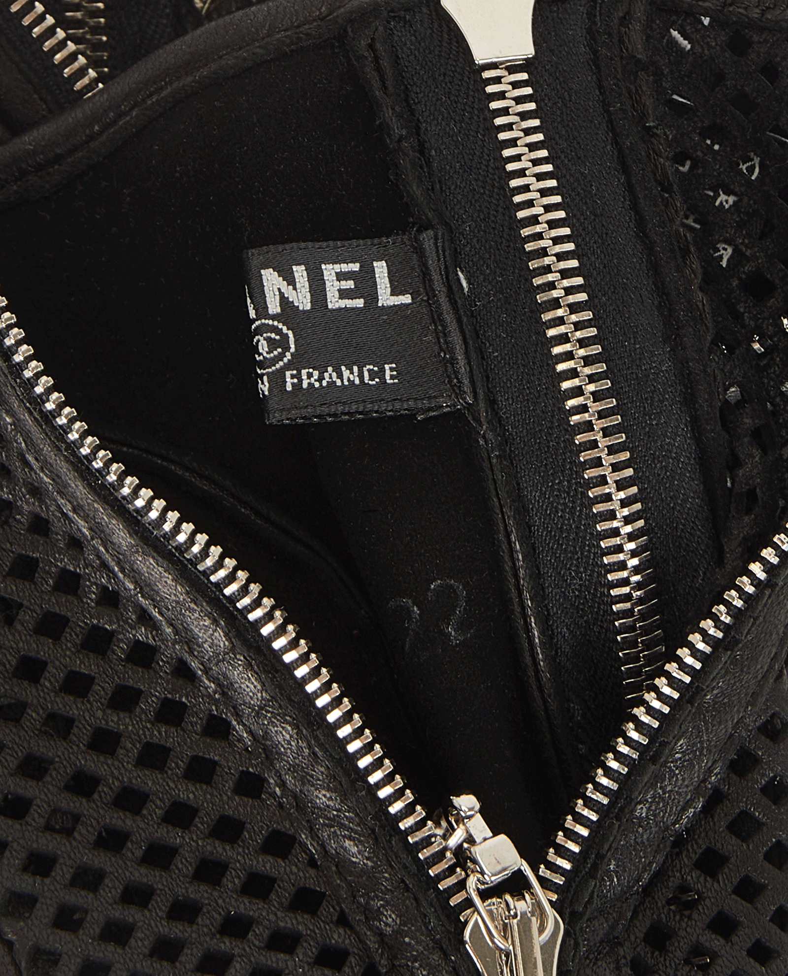 Chanel Fingerless Zip Gloves, &pound;470, Accessories, Black, Lambskin Leather, Other view