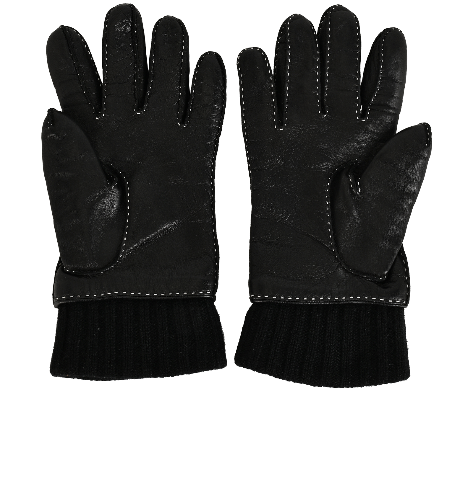Chanel CC Gloves, &pound;295, Accessories, Black, Cashmere/Leather, Back view