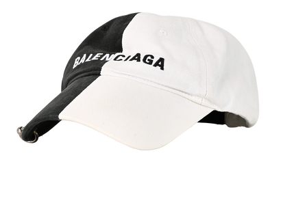 Balenciaga 50/50 Baseball Cap, £120, Accessories, Grey/White, Cotton, Front view