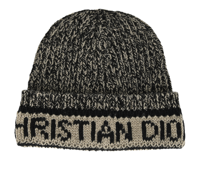 Christian Dior Logo Beanie, &pound;275, Accessories, Beige/Black, Cashmere/Wool, Front view