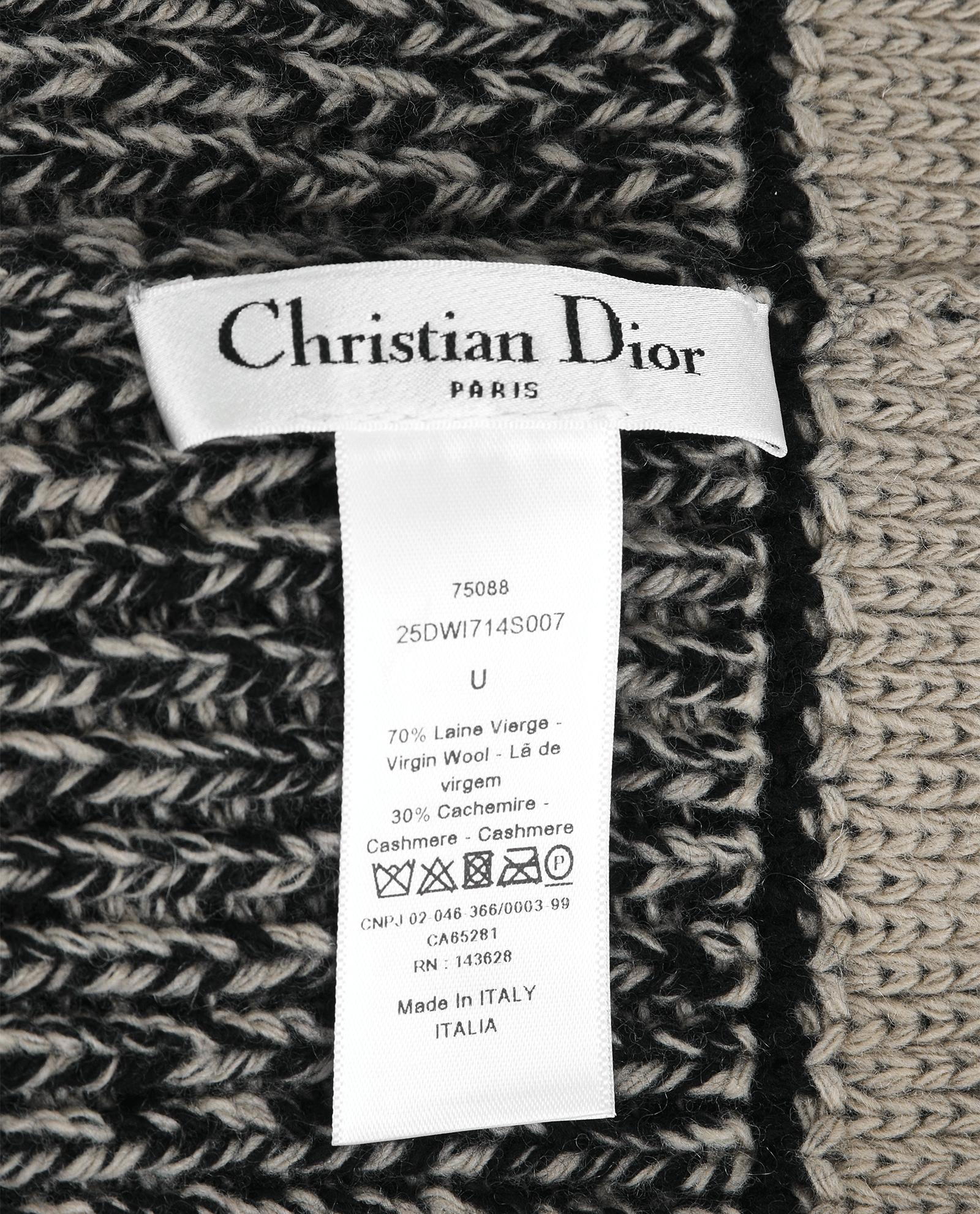 Christian Dior Logo Beanie, &pound;275, Accessories, Beige/Black, Cashmere/Wool, Other view