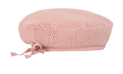 Gucci Knitted Bow Beret, Cotton, Pink, Sz M, 3*