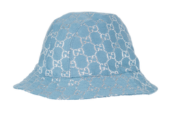 Gucci Denim GG Bucket Hat, Wool, Blue, 75cm, 3*
