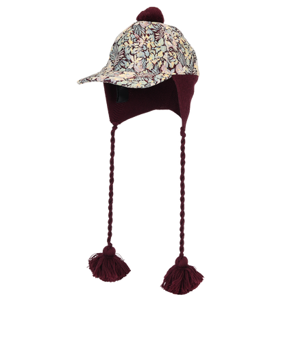 Gucci Jacquard Pom-Pom & Tassel Hat, &pound;140, Accessories, Burgundy, Cotton, Front view