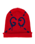 Gucci GG Graffiti Beanie, £120, Accessories, Red, Wool, Front view