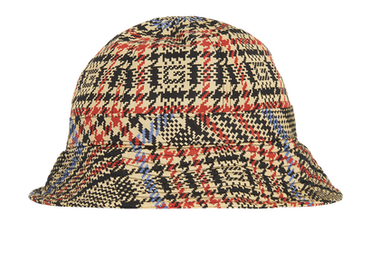 Gucci Checked Bucket Hat, &pound;180, Accessories, Black/Cream/Red, Polyester (Polymer), Front view