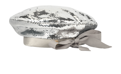 Gucci Sequin Beret, &pound;200, Accessories, Silver, Viscose, Front view