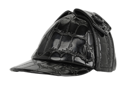 Miu Miu Croc Effect Cap, Polyester, Black, MII, SzS, 3*