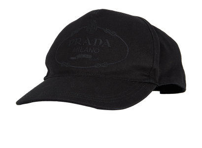 Prada Logo Baseball Cap, £180, Accessories, Black, Cotton, Front view