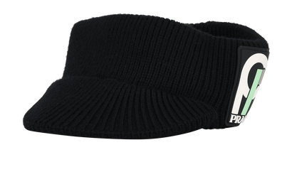 Prada 2018 Knitted Visor, &pound;240, Accessories, Black, Wool, Front view