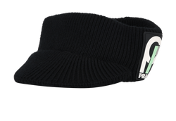 Prada 2018 Knitted Visor, Wool, Black, Sz M, 3*