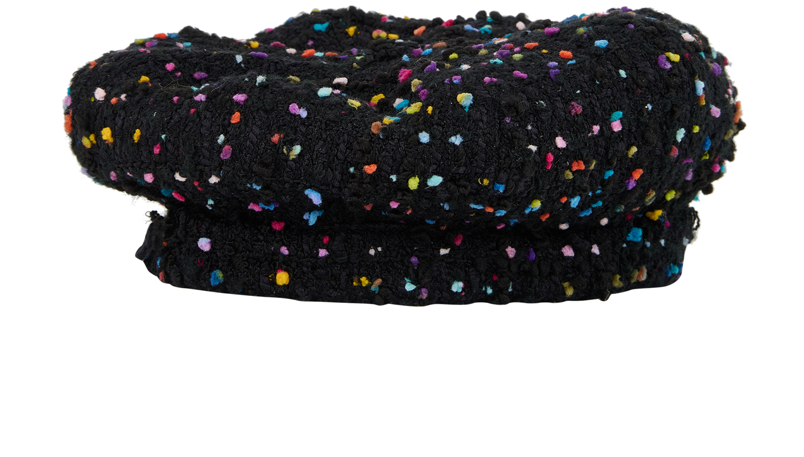 Valentino Dot-Jacquard Tweed Beret, &pound;150, Accessories, Black, Viscose, Back view