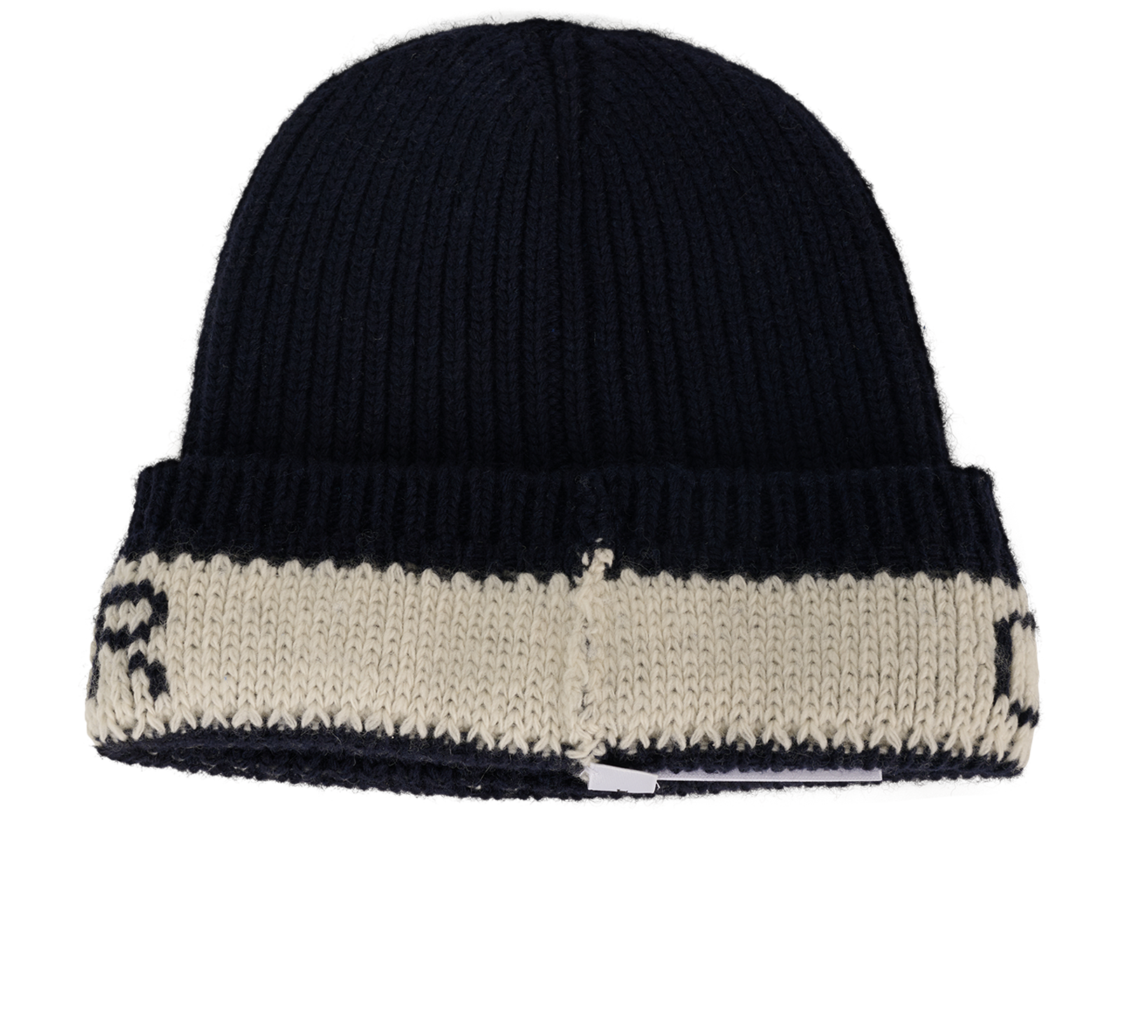 Christian Dior D White Beanie, &pound;280, Accessories, Navy, Cashmere/Wool, Back view