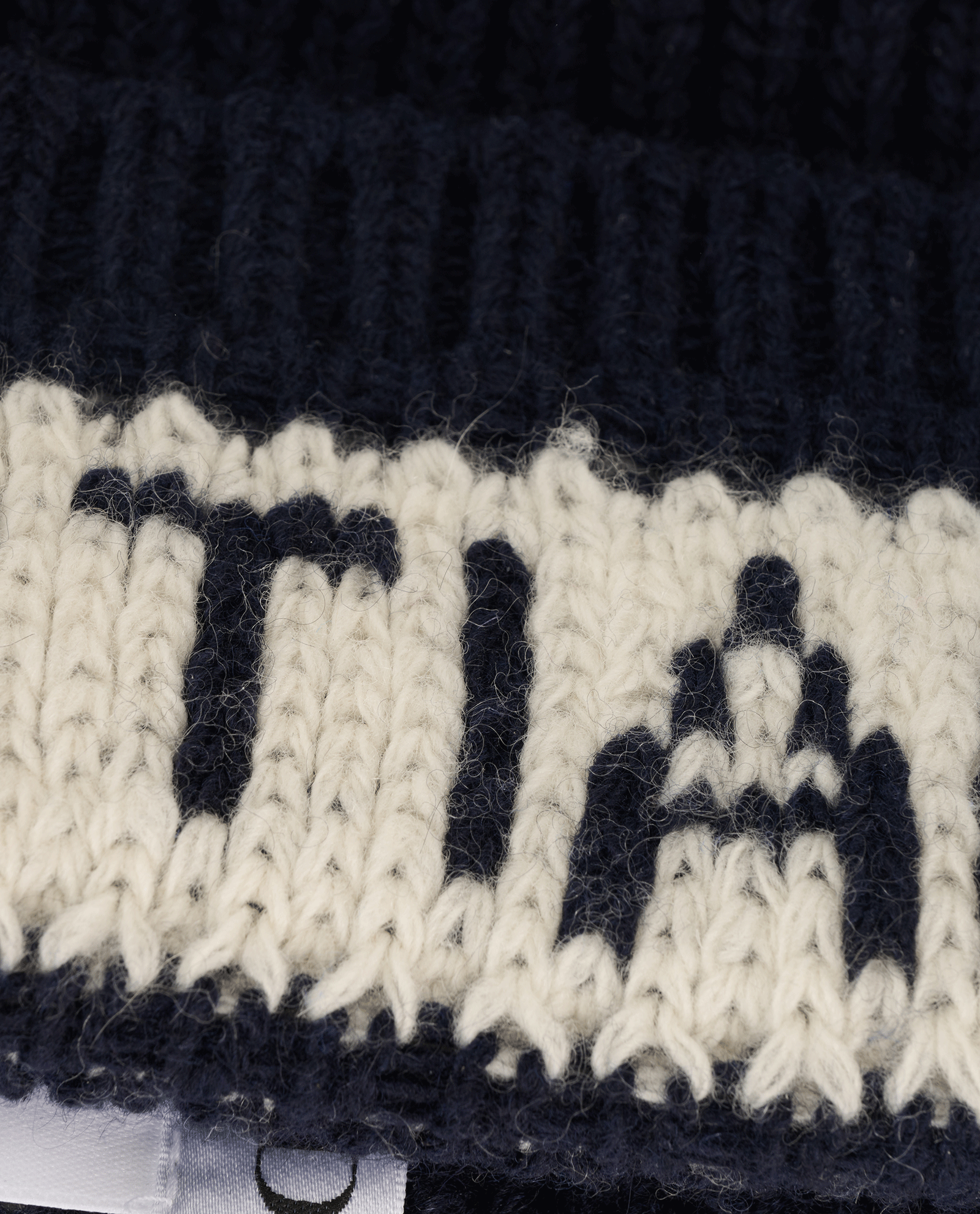 Christian Dior D White Beanie, &pound;280, Accessories, Navy, Cashmere/Wool, Other view