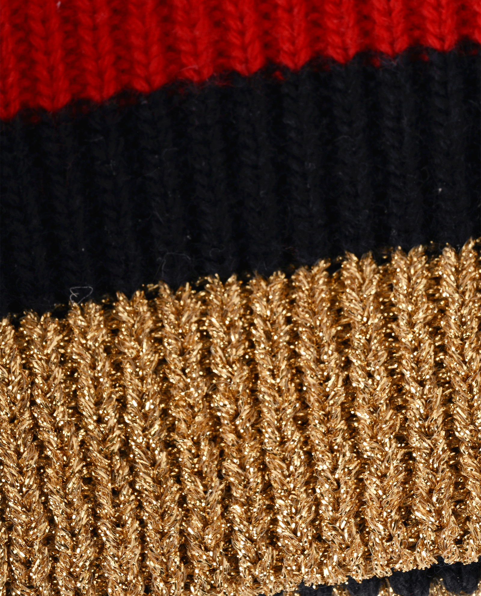 Gucci Stripe Beanie, &pound;190, Accessories, Blue/Cream/Gold/Red, Cashmere/Wool, Other view