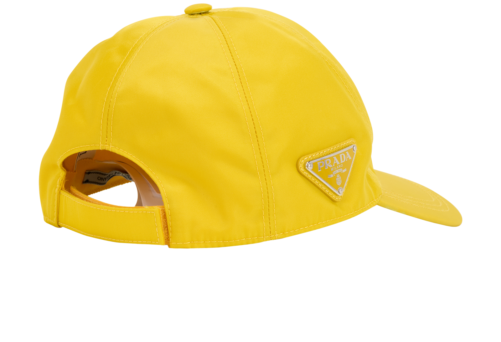 Prada Logo-Plaque Re-Nylon Baseball Cap, &pound;150, Accessories, Black, Polyester Mix, Back view