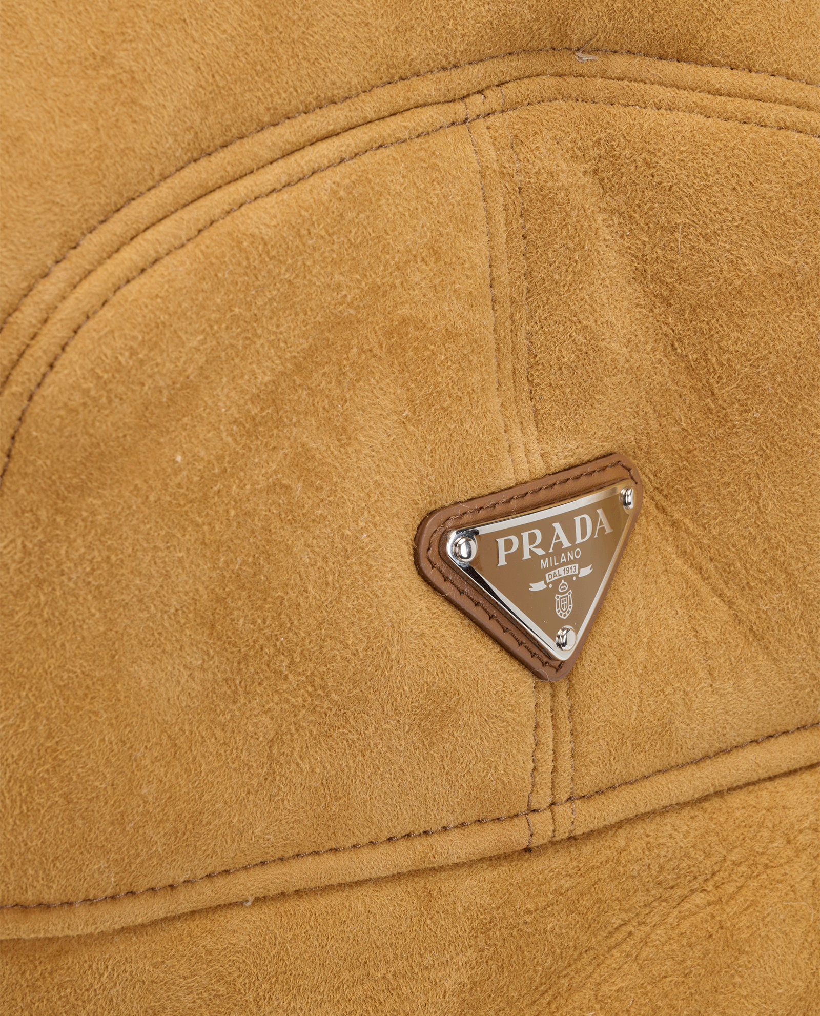 Prada Logo-Plaque Trapper Hat, &pound;450, Accessories, Tan, Lambskin Leather, Other view