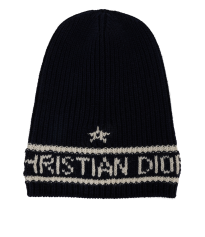 Christian Dior D-White Beanie, &pound;280, Accessories, Navy, Cashmere, Front view
