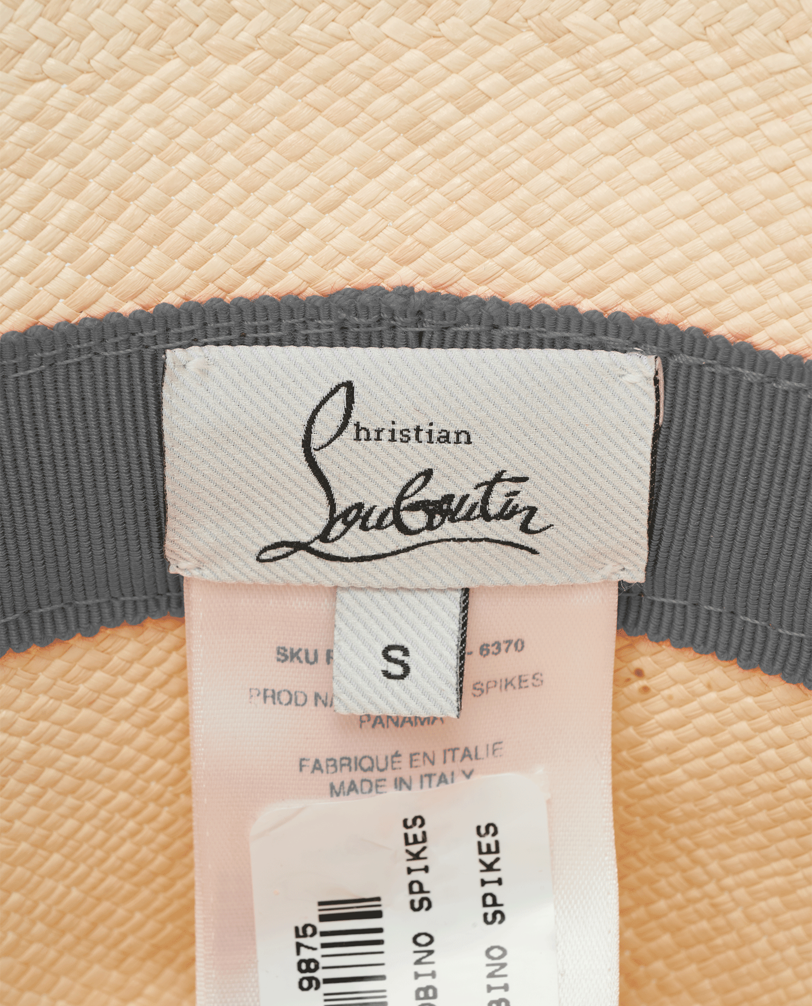 Christian Louboutin Bobino Spikes Bucket Hat, &pound;295, Accessories, Beige, Raffia, Other view