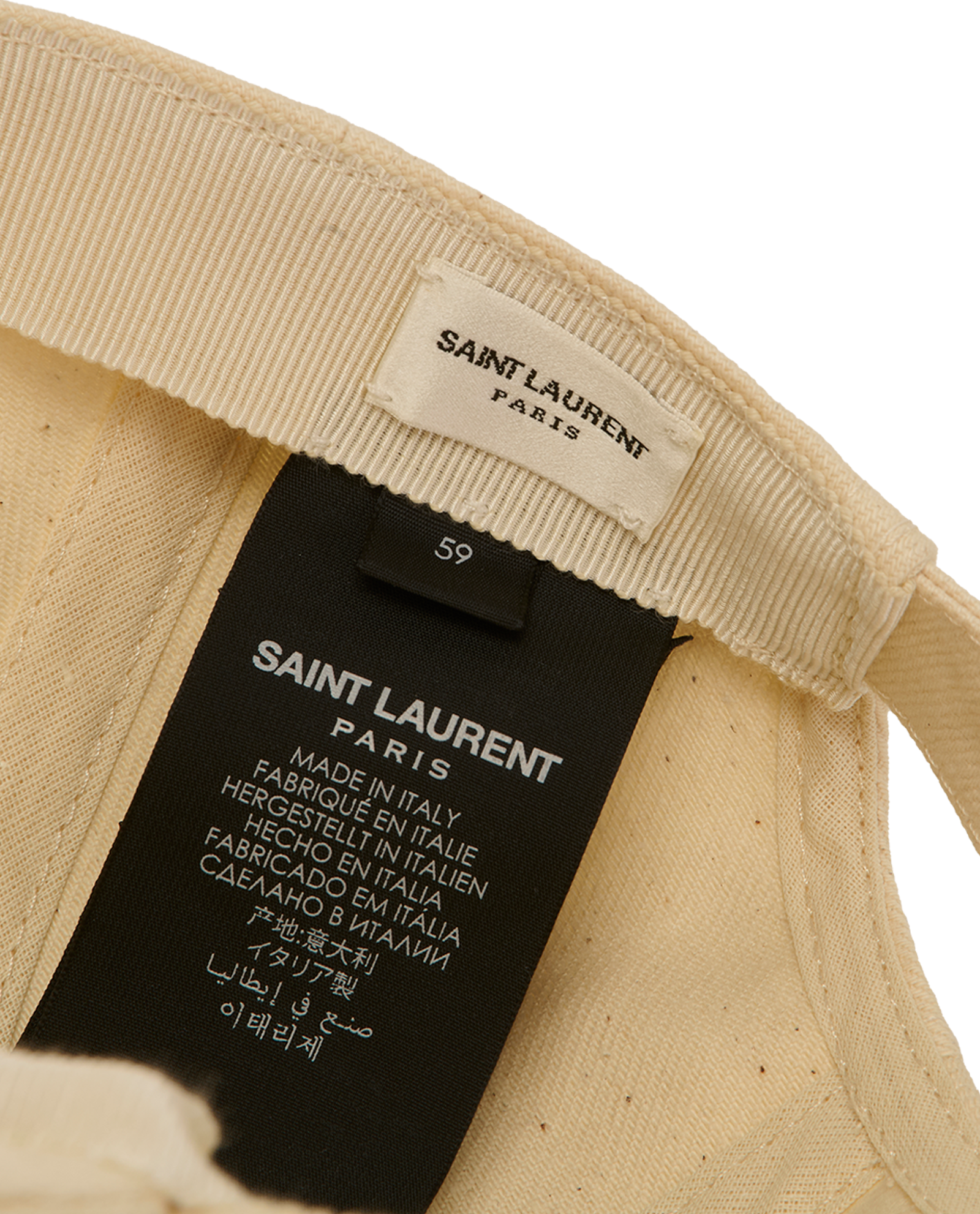 Saint Laurent Logo Patch Baseball Cap, &pound;120, Accessories, Cream, Cotton, Other view