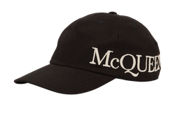 Alexander McQueen Logo Baseball Cap, Cotton, Black, MII, Sz M, 3*