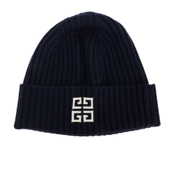 Givenchy Logo Beanie, Wool, Navy, MII, 3*
