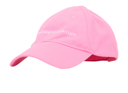 Balenciaga Logo Embroidered Baseball Cap, &pound;195, Accessories, Pink, Cotton/Polyester (Polymer), Front view