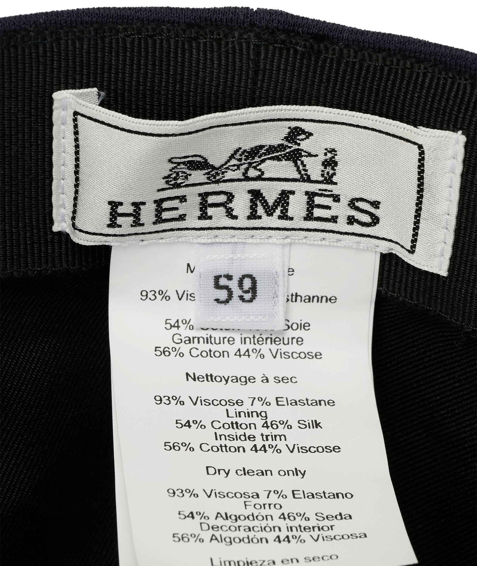 Hermes Baseball Cap, &pound;250, Accessories, Navy, Viscose, Other view