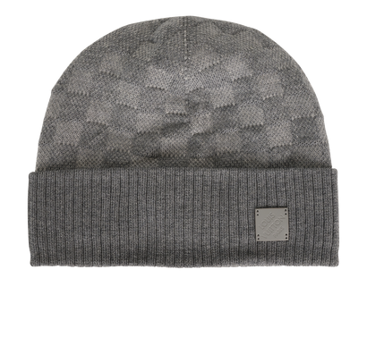 Louis Vuitton Neo Petit Damier Beanie, &pound;180, Accessories, Grey, Wool, Front view