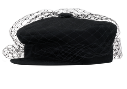 Christian Dior Net Beret, Cotton, Black, Sz 58, MII, 3*
