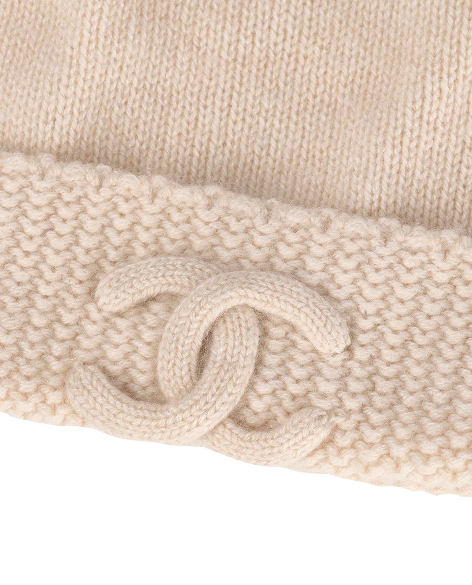 Chanel CC Beanie, &pound;375, Accessories, Cream, Cashmere, Other view