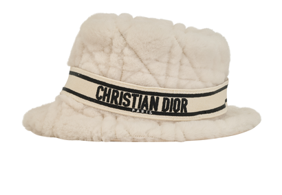 Christian Dior D-Bobby Bucket Hat, &pound;350, Accessories, Cream, Shearling, Front view