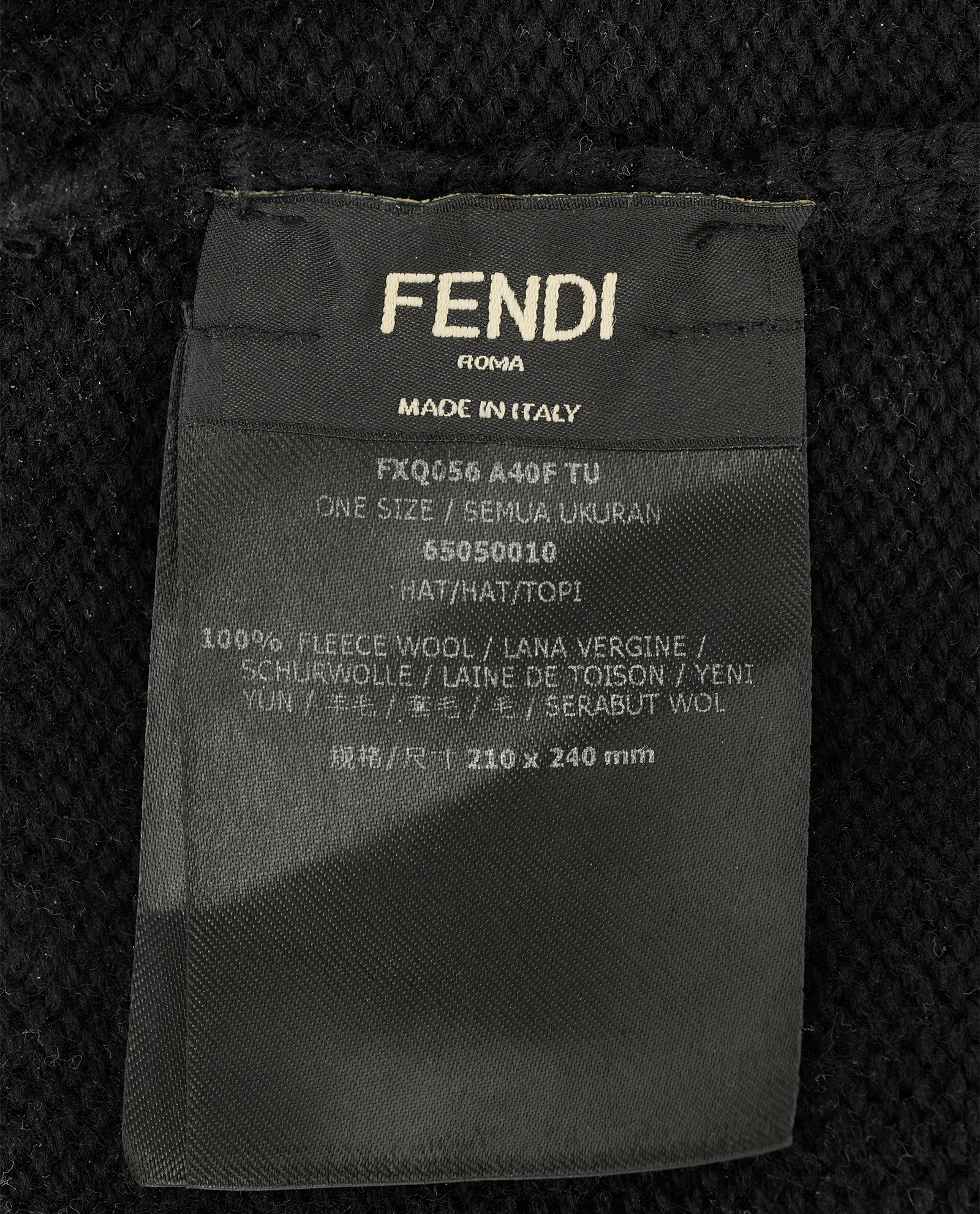 Fendi Logo Bobble Hat, &pound;120, Accessories, Black, Wool, Other view