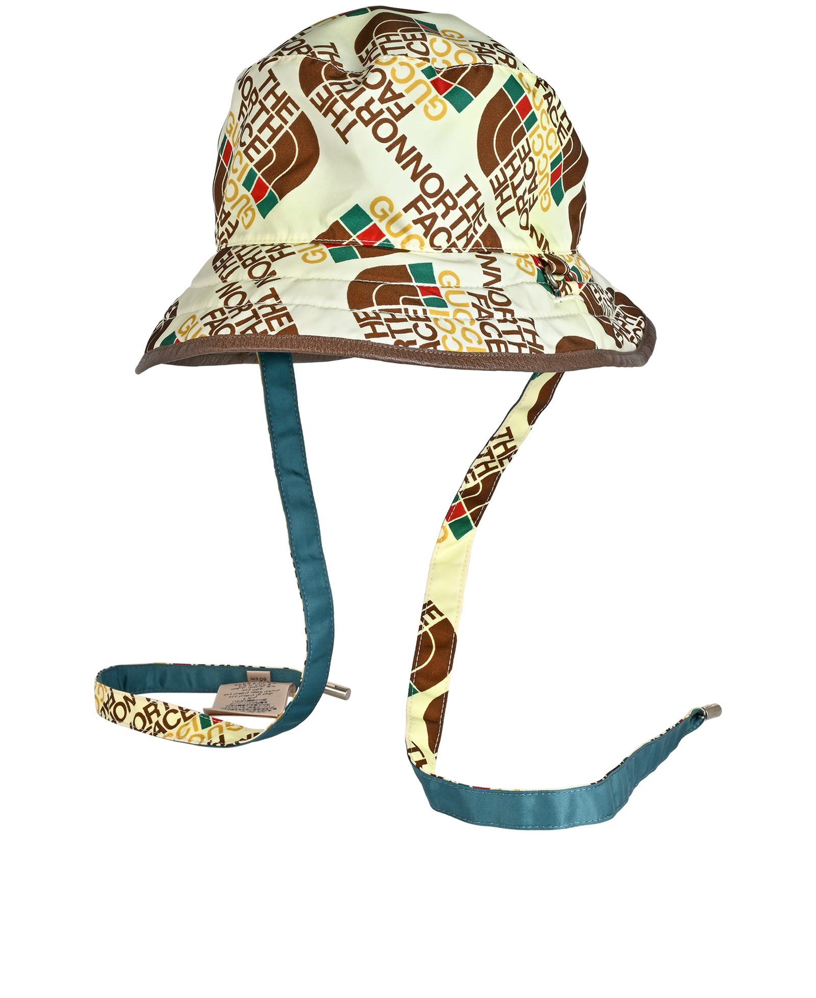 Gucci x The North Face Reversible Bucket Hat, &pound;130, Accessories, Blue/Brown/Cream/Yellow, Polyester Mix, Back view