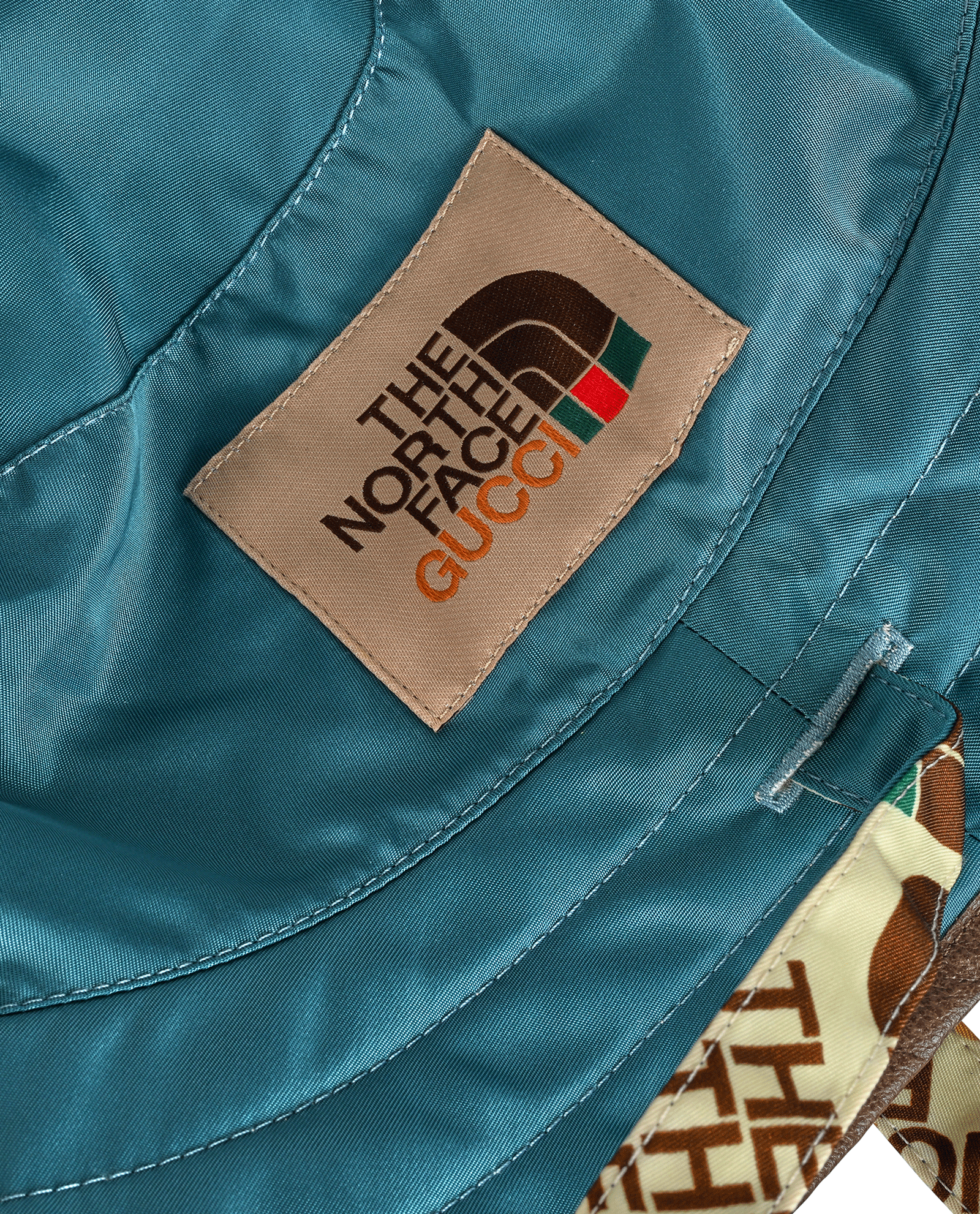 Gucci x The North Face Reversible Bucket Hat, &pound;130, Accessories, Blue/Brown/Cream/Yellow, Polyester Mix, Other view