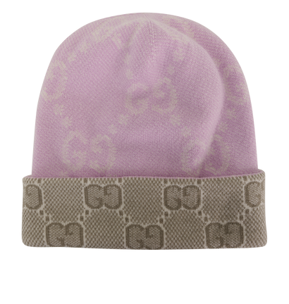 Gucci GG Knit Beanie, &pound;130, Accessories, Purple, Wool, Front view