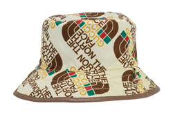 Gucci x The North Face Self-Tie Logo Bucket Hat, Poly, Cream/Brown,Sz L,3*