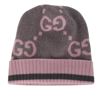 Gucci GG Hat, &pound;150, Accessories, Grey/Pink, Cashmere, Front view