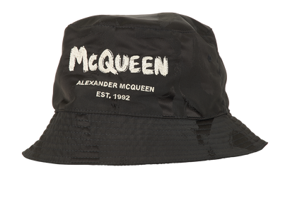 Alexander McQueen Bucket Hat, &pound;175, Accessories, Black, Polyester (Polymer), Front view