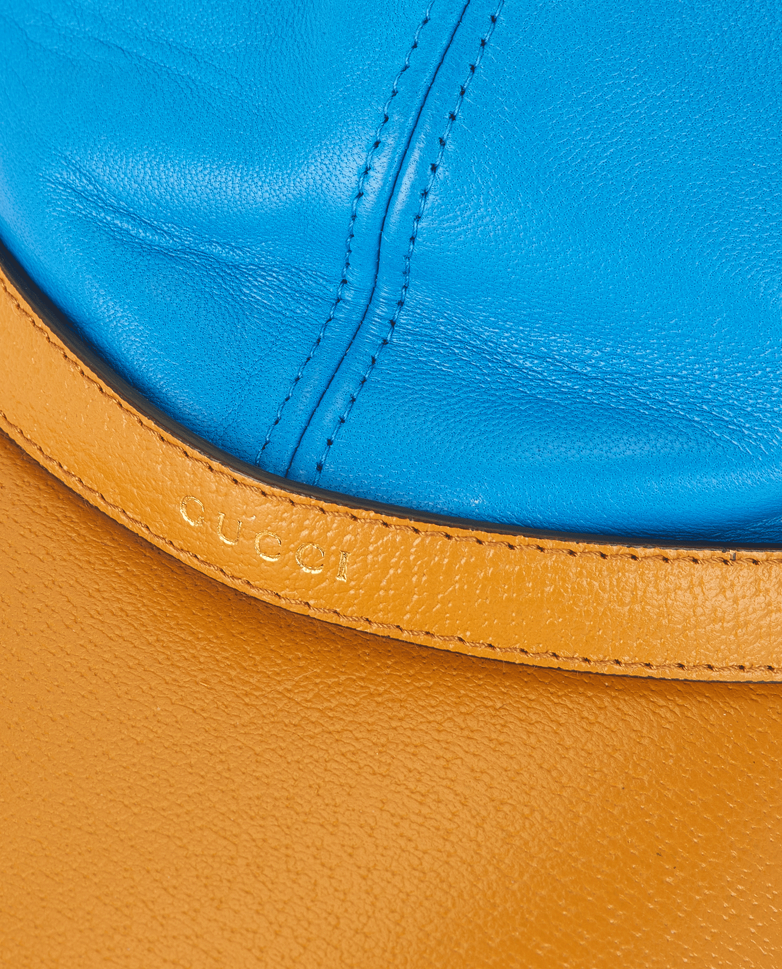 Gucci Baseball Hat, &pound;275, Accessories, Blue/Tan, Leather, Other view