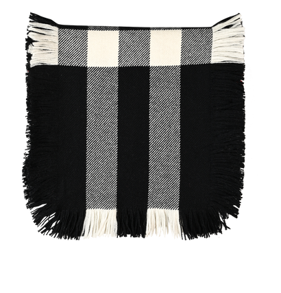 Burberry Fringe Scarf, £150, Accessories, Black/White, Wool, Front view