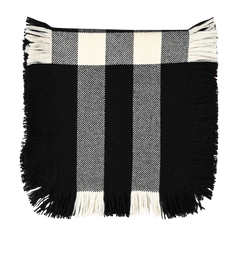 Burberry Fringe Scarf, Wool, Black/White, 4*