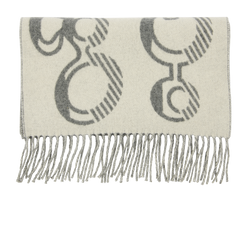 Hermes Casaque Do Re Boucles Muffler, Cashmere, Grey/White, 3*