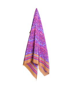 Givenchy Scarf, Silk, Purple/Orange